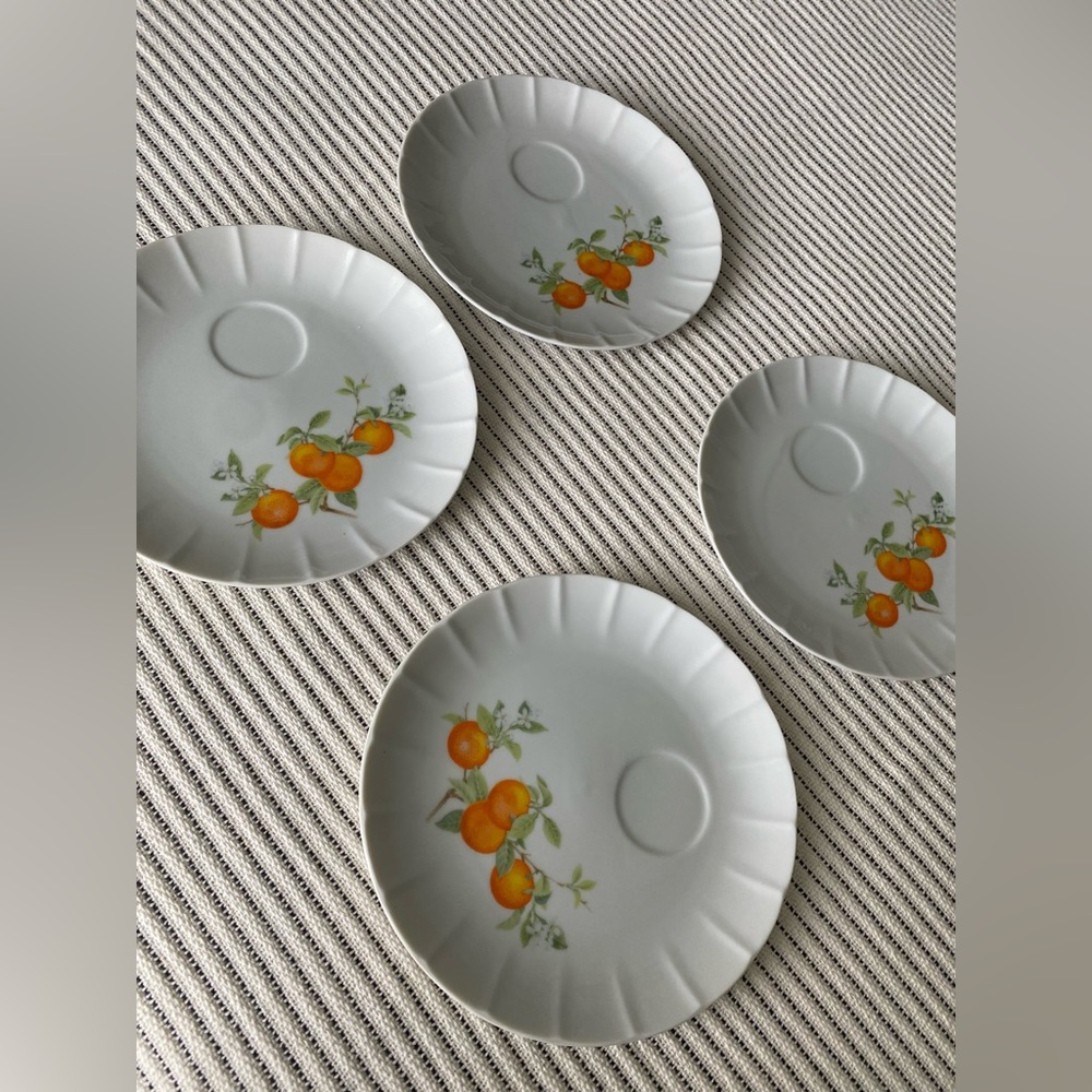 Set of four vintage mandarin snack plates